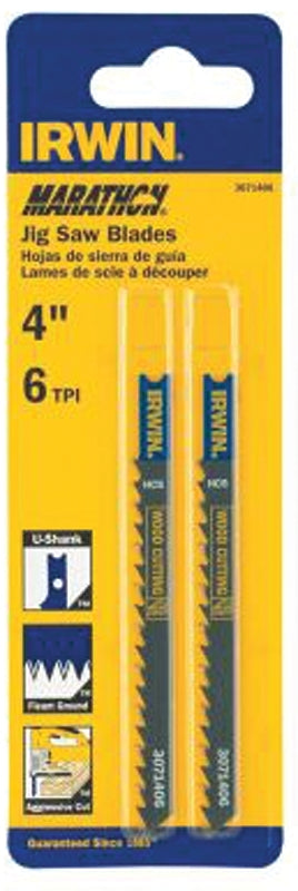 IRWIN Irwin 3071406 Jig Saw Blade, 4 in L, 6 TPI, Carbon Steel