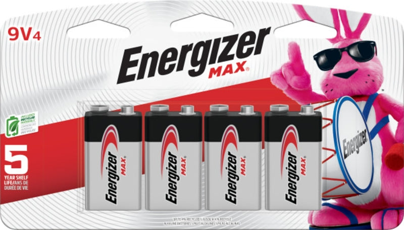 ENERGIZER BATTERY Energizer 522BP-4H Battery, 9 V Battery, 625 mAh, Alkaline, Manganese Dioxide, Zinc ELECTRICAL ENERGIZER BATTERY