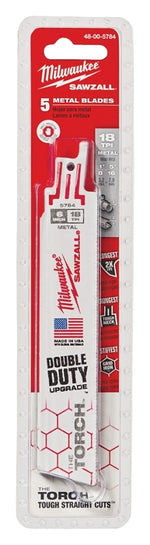 MILWAUKEE Milwaukee 48-00-5784 Reciprocating Saw Blade, Applicable Materials: Masonry, Non-Ferrous Soft Metal, Wood, 1 in W TOOLS MILWAUKEE