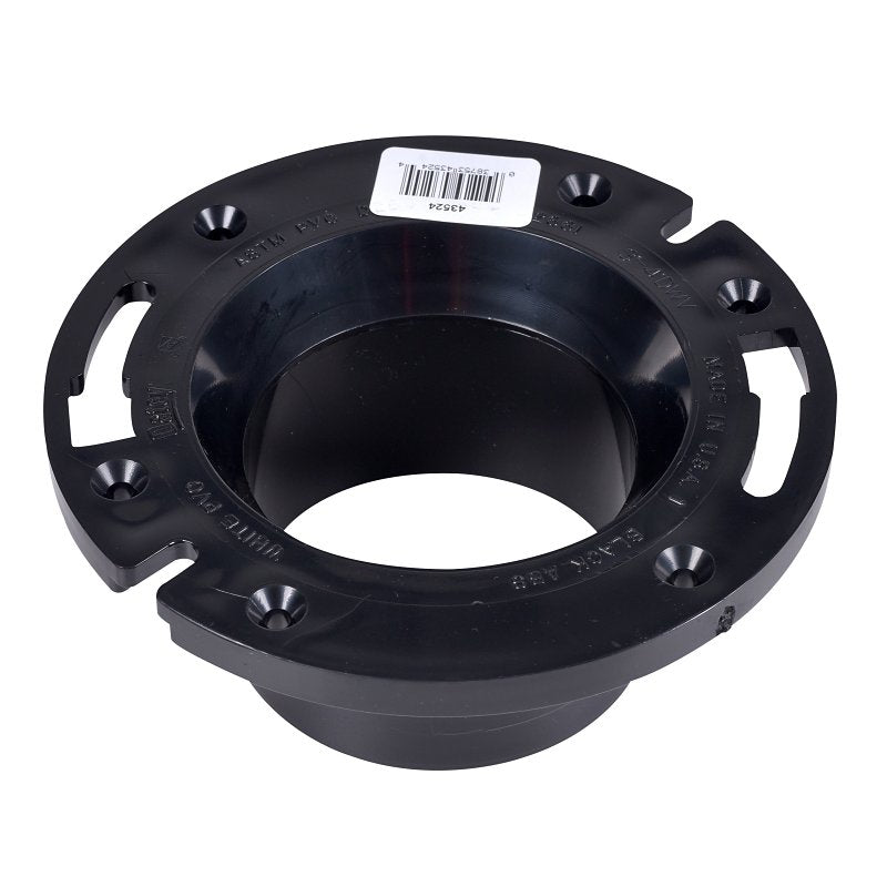 OATEY Oatey 43524 Closet Flange, 3, 4 in Connection, Black, For: 3 in, 4 in Pipes