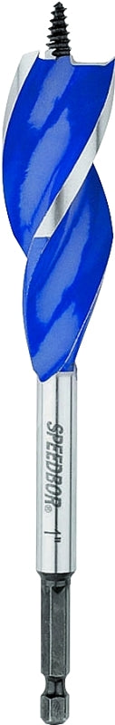 IRWIN Irwin Speedbor 3041007 Auger Boring Bit, 1 in Dia, 6 in OAL, Tapered Flute, 3-Flute, 1/4 in Dia Shank, Hex Shank