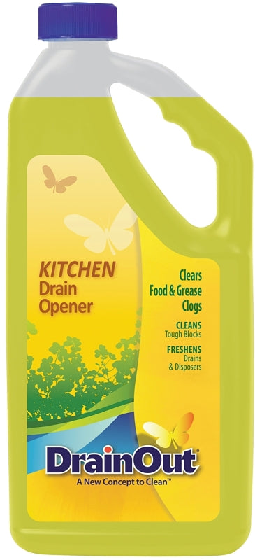 SUMMIT BRANDS Drain OUT DOK0632N Drain Opener, Liquid, Yellow, Citrus, 32 oz, Bottle