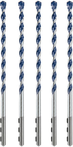 BOSCH Bosch HCBG0605T Hammer Drill Bit Set, 1/4 in Dia, 6 in OAL, Milled Flute, 1/4 in Dia Shank, Hex Shank TOOLS BOSCH