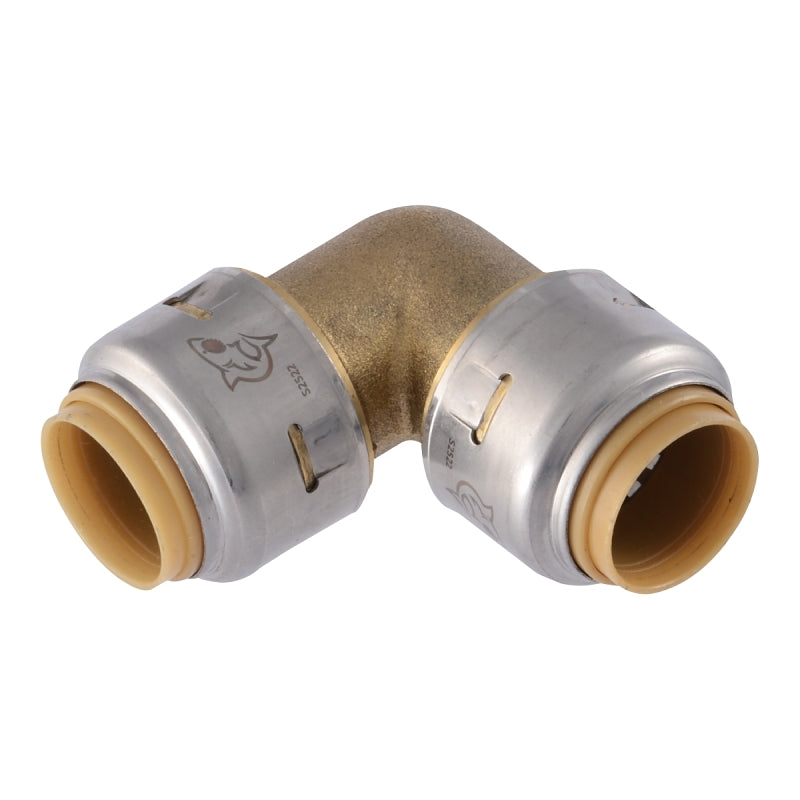 SHARKBITE SharkBite U248A Pipe Elbow, 1/2 x 1/2 in, 90 deg Angle, Brass, 200 psi Pressure PLUMBING, HEATING & VENTILATION SHARKBITE