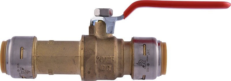 SHARKBITE SharkBite UR24736 Ball Valve, 3/4 in Connection, Slip-Joint, 250 psi Pressure, Brass Body