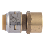 SHARKBITE SharkBite UR072A Adapter, 1/2 in, FNPT, Brass, 250 psi Pressure PLUMBING, HEATING & VENTILATION SHARKBITE