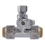 SHARKBITE SharkBite Max UR24984A Ball Valve, 1/2 x 1/2 x 3/8 in Connection, Push-to-Connect x Compression x Compression PLUMBING, HEATING & VENTILATION SHARKBITE