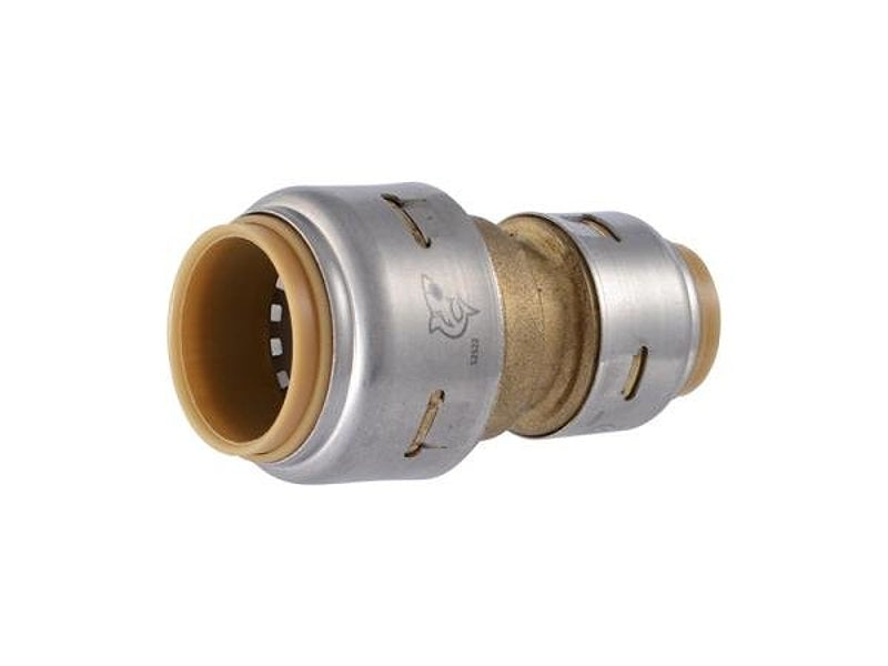 SHARKBITE SharkBite Max Series UR058A Reducing Pipe Coupling, 1/2 x 3/4 in, Brass, 250 psi Pressure