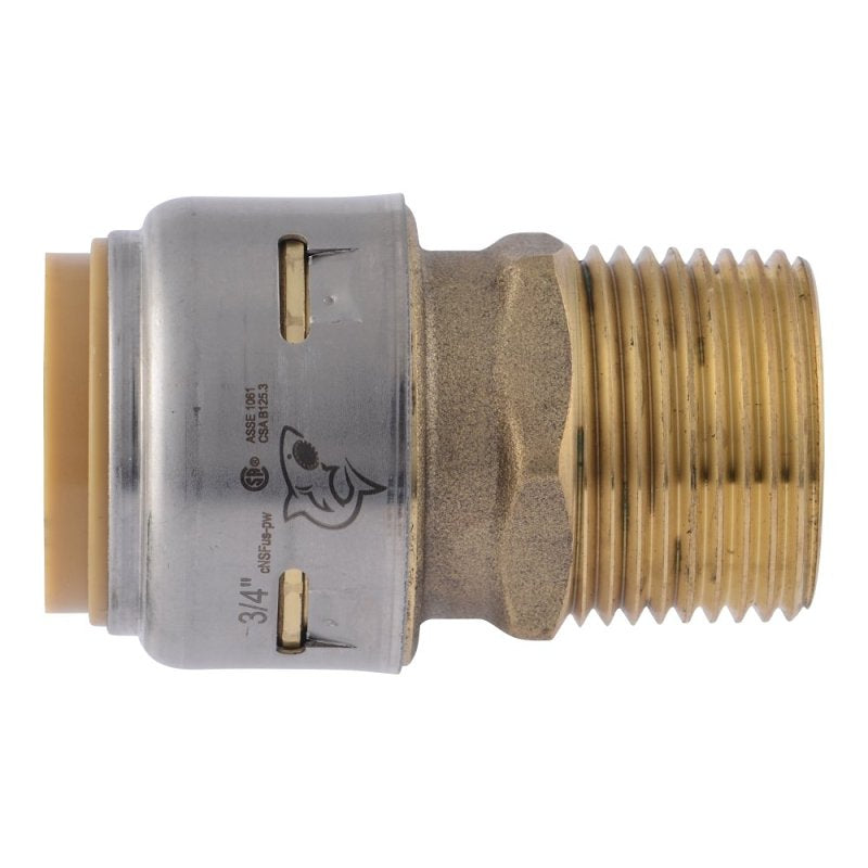 SHARKBITE SharkBite Max Series UR134A Pipe Coupling, 3/4 in, Brass, 250 psi Pressure PLUMBING, HEATING & VENTILATION SHARKBITE