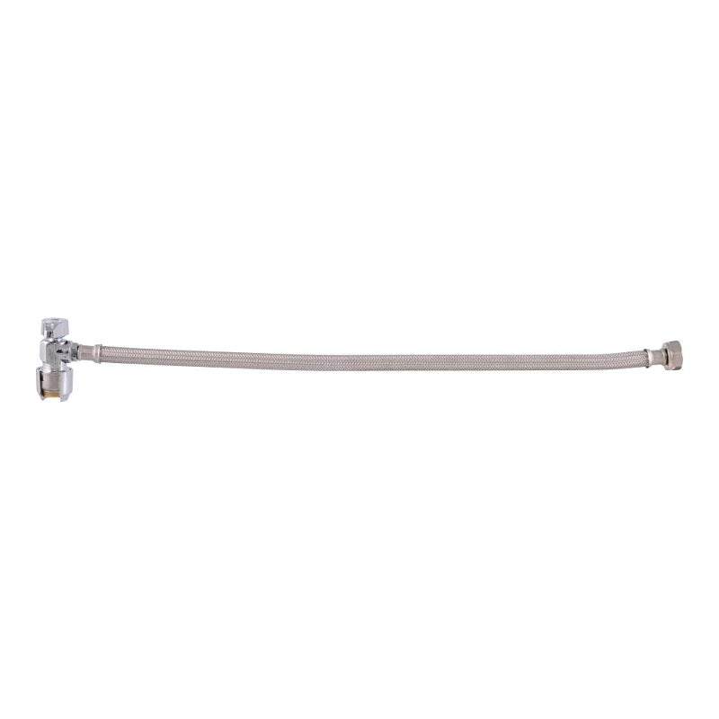 SHARKBITE SharkBite UR24657Z Faucet Connector with Stop Valve, 1/2 in Inlet, FIP Inlet, 1/2 in Outlet, PTC Outlet, 20 in L