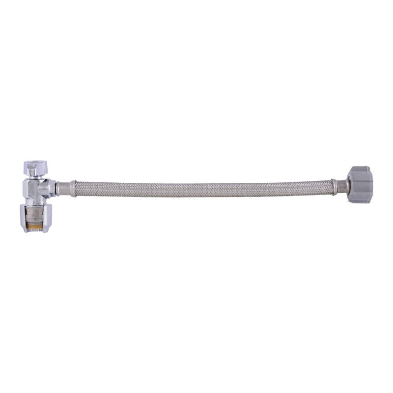 SHARKBITE Cash Acme ClickSeal 24656 Braided Toilet Connector, Flexible, 1/2 in Inlet, Ballcock Inlet, 7/8 in Outlet, 12 in L PLUMBING, HEATING & VENTILATION SHARKBITE