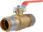 SHARKBITE SharkBite Max Series UR22223A Ball Valve, 1 in Connection, Push-To-Connect, 400 psi Pressure, Brass/Stainless Steel Body