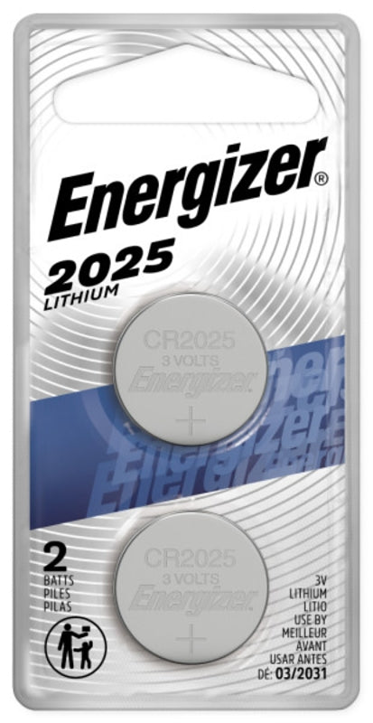 ENERGIZER BATTERY Energizer 2025BP-2 Coin Cell Battery, 3 V Battery, 170 mAh, CR2025 Battery, Lithium, Manganese Dioxide ELECTRICAL ENERGIZER BATTERY   