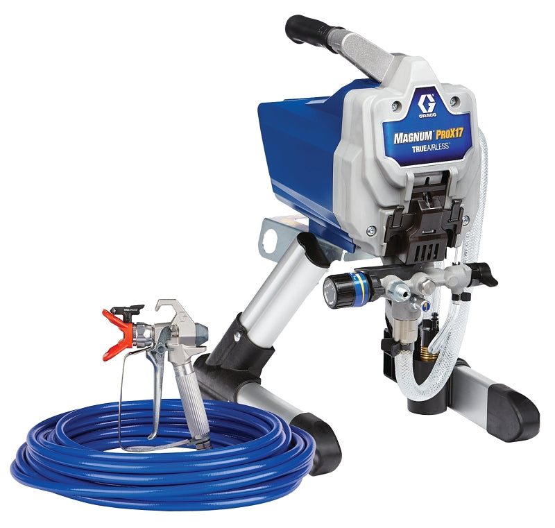 GRACO Graco 17G177 Electric TrueAirless Sprayer with Stand, 0.75 hp, 150 ft L Hose, 0.017 in Tip, 1/4 in Dia Hose, 0.34 gpm
