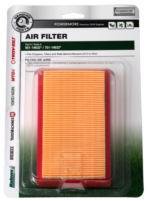MTD MTD Genuine Parts 490-200-M075 Air Filter, 1.88 in H x 6.63 in W x 9.25 in D