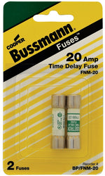 BUSSMANN Bussmann BP/FNM-20 Series Time Delay Fuse, 20 A, 250 V, 10 kA Interrupt, Melamine Body ELECTRICAL BUSSMANN