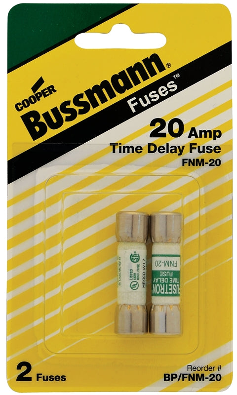 BUSSMANN Bussmann BP/FNM-20 Series Time Delay Fuse, 20 A, 250 V, 10 kA Interrupt, Melamine Body ELECTRICAL BUSSMANN
