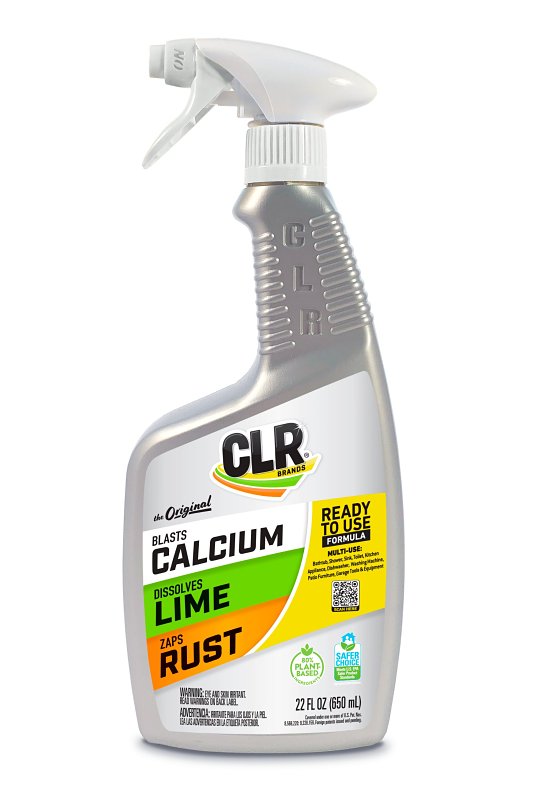 CLR CLR CLR22-6 Calcium Lime and Rust Remover, Liquid, Slightly Acidic, Crystal Clear/Lime Green, 22 oz Bottle