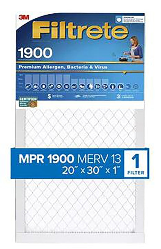 FILTRETE Filtrete UT22-4 Air Filter, 20 in L, 30 in W, 13 MERV, 1900 MPR
