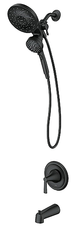 MOEN Moen Mikah Series 82310BL Tub and Shower Faucet, Standard Showerhead, 1.75 gpm Showerhead, 6 Spray Settings, 1-Handle PLUMBING, HEATING & VENTILATION MOEN