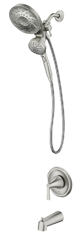 MOEN Moen Mikah Series 82310SRN Tub/Shower Faucet, Standard Showerhead, 1.75 gpm Showerhead, 6-Spray Setting, 1-Handle