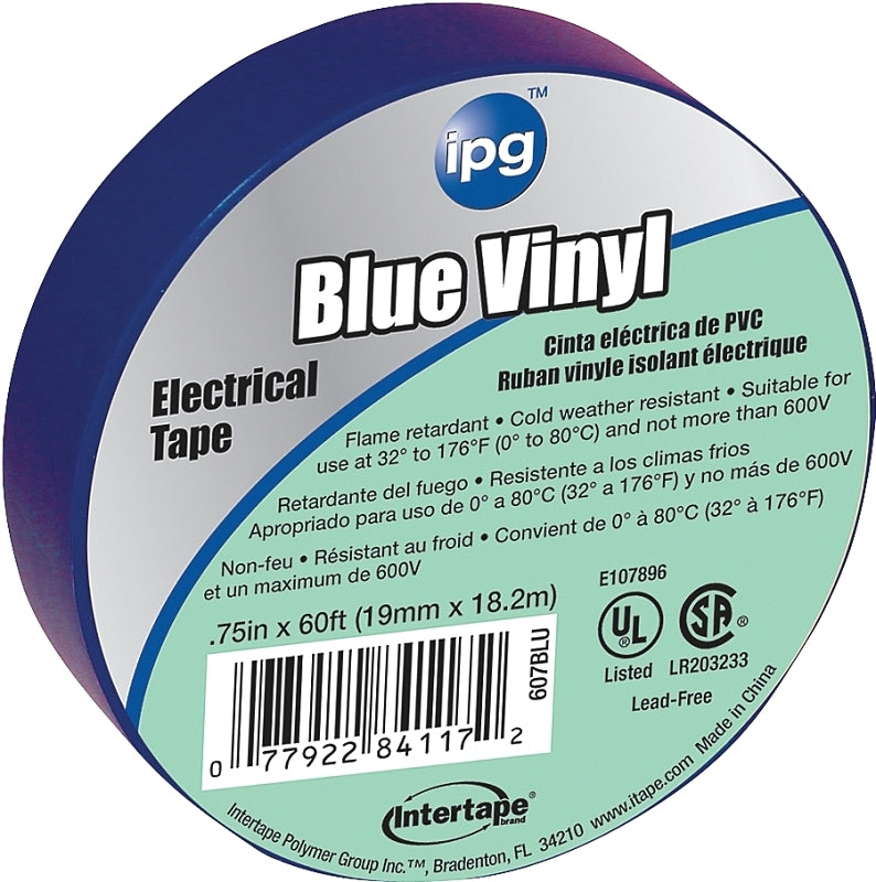 IPG IPG 85831 Electrical Tape, 60 ft L, 3/4 in W, Blue ELECTRICAL IPG
