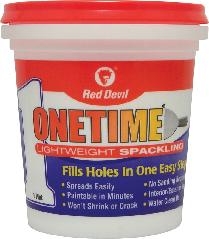 RED DEVIL Red Devil 0548 Lightweight Spackling, Latex, Oil Base, White, 1 pt Tub PAINT RED DEVIL