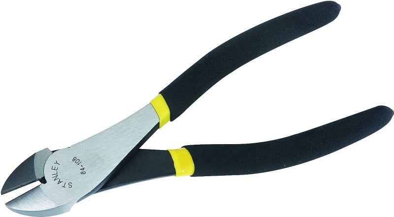 STANLEY STANLEY 84-104 Diagonal Cutting Plier, 5-3/4 in OAL, 1/3 in Cutting Capacity, Black Handle, Double Dipped Handle