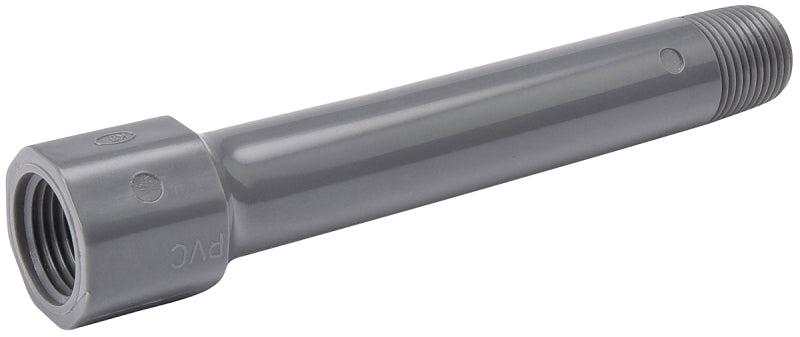B & K INDUSTRIES B & K 413-060 Coupling Nipple, 1/2 in, Male x Female Thread, 6 in L, Gray, SCH 80 Schedule, 150 psi Pressure