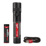 MILWAUKEE Milwaukee 2161-21 Twist Focus Flashlight, 3 Ah, Lithium Battery, LED Lamp, 1100 Lumens Lumens, 175 m Beam Distance