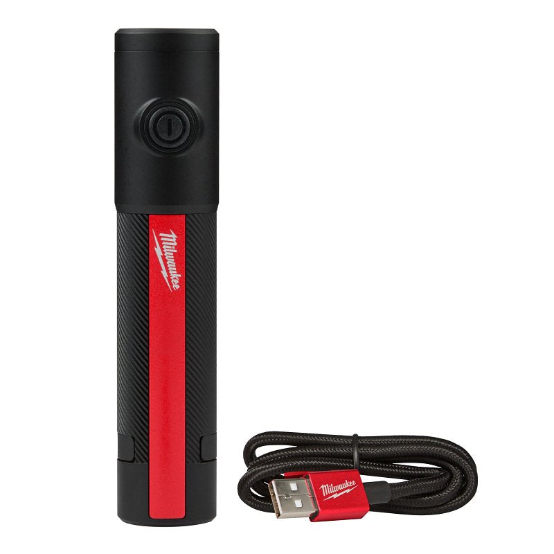 MILWAUKEE Milwaukee 2011R Cordless Carry Flashlight with Magnet, Lithium-Ion Battery, LED Lamp, 500 Lumens, Black/Red TOOLS MILWAUKEE