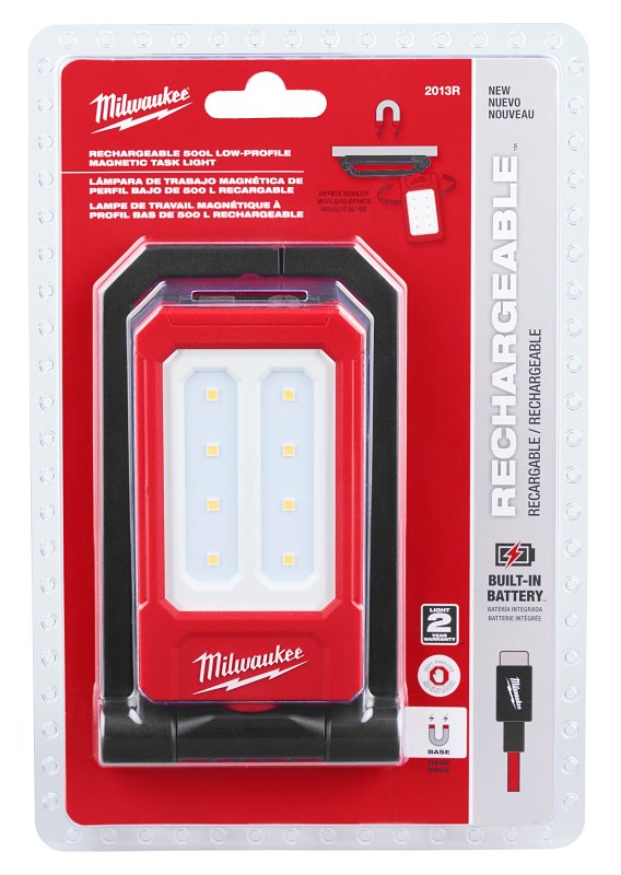 MILWAUKEE Milwaukee 2013R Magnetic Task Light, 1 A, 4 V, Lithium-Ion Battery, LED Lamp, Black TOOLS MILWAUKEE
