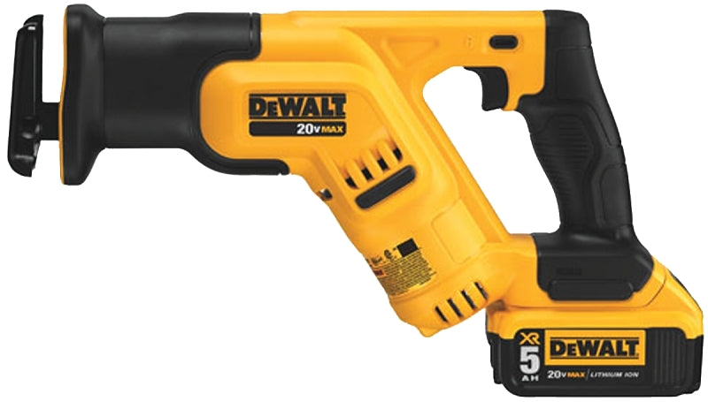 DEWALT DEWALT DCS387P1 Series Reciprocating Saw Kit, Battery Included, 20 V, 5 Ah, 1-1/8 in L Stroke, 0 to 2900 spm