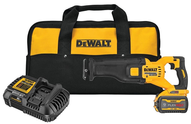 DEWALT DEWALT DCS389X1 Series Brushless Reciprocating Saw Kit, Battery Included, 60 V, 9 Ah, 1-1/8 in L Stroke