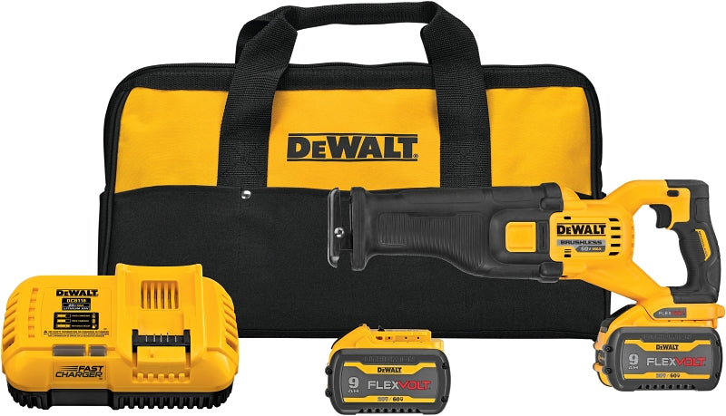 DEWALT DEWALT DCS389X2 Series Brushless Reciprocating Saw Kit, Battery Included, 60 V, 9 Ah