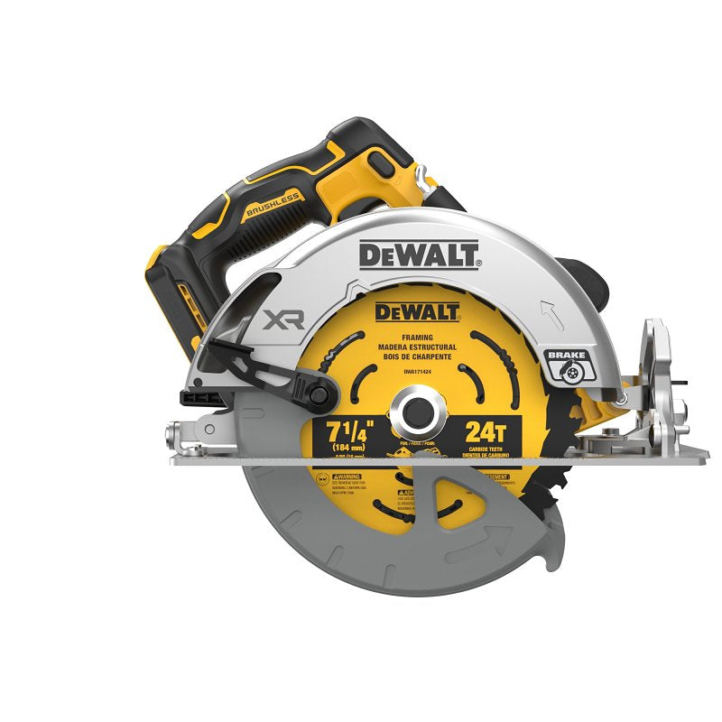 DEWALT DEWALT DCS590B Cordless Circular Saw, Tool Only, 20 V, 7-1/4 in Dia Blade, 57, 45, 22.5 deg Bevel