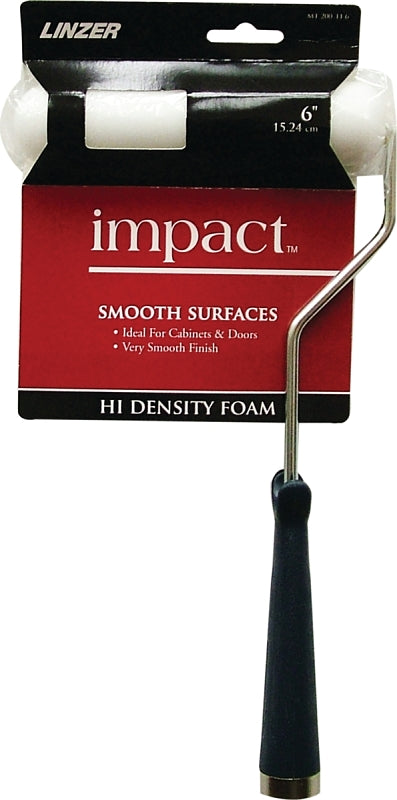 LINZER Linzer MT200-11 6IN Mini Roller, 11 in L Handle, White Roller, 1/4 in Nap, Foam Cover, Threaded Handle, 6 in L Roller