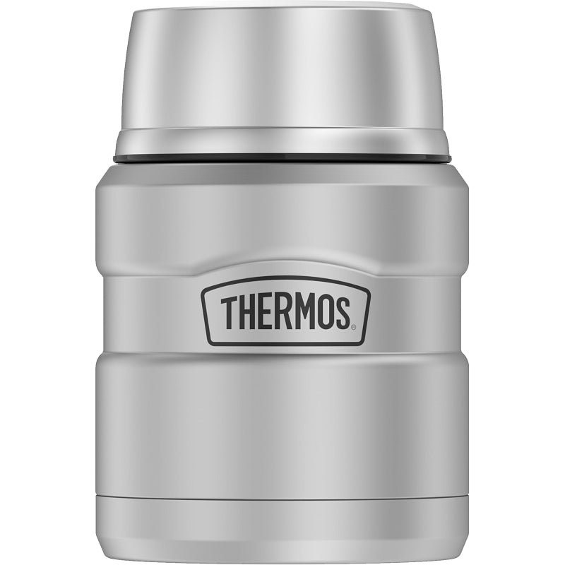 THERMOS Thermos STAINLESS KING SK3000MSTRI4 Vacuum Insulated Food Jar with Foldable Spoon, 16 oz Capacity, Stainless Steel HOUSEWARES THERMOS   