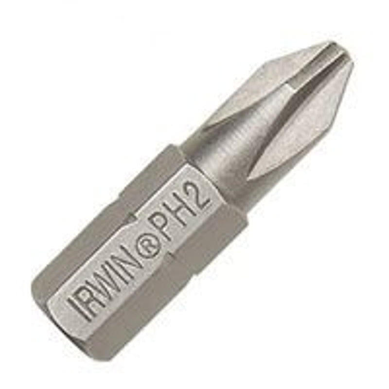 IRWIN Irwin 3510192C Insert Bit, #3 Drive, Phillips Drive, 1/4 in Shank, Hex Shank, 1 in L, S2 Steel, 2/PK