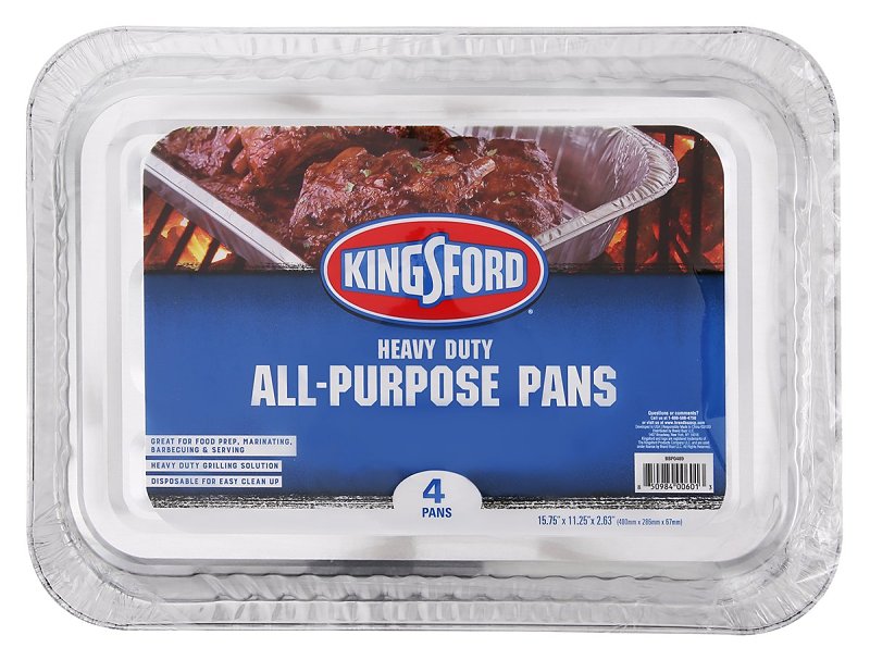 KINGSFORD Kingsford BBP0489TB Barbecue Pan, 15-3/4 in L, 11-1/4 in W, Aluminum HOUSEWARES KINGSFORD