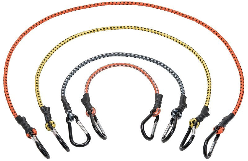 KEEPER Keeper 06300-3 Bungee Cord Assortment, 0.315 in Dia, Rubber/Steel, 12/PK AUTOMOTIVE KEEPER