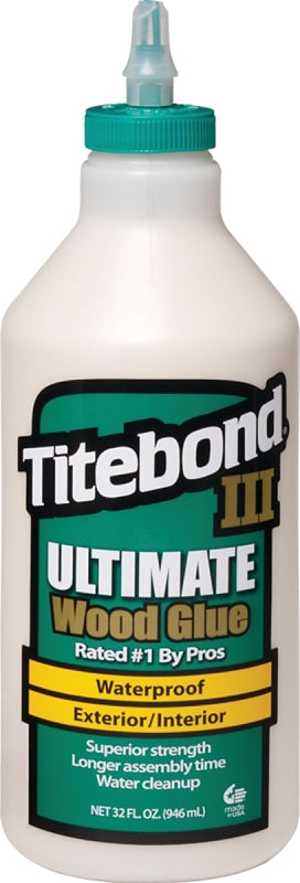 TITEBOND Titebond III 1415 Wood Glue, Brown, 1 qt Bottle
