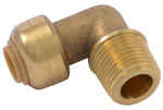SHARKBITE SharkBite U276LFA Dishwasher Elbow, 1/4 x 3/8 in, Slip Joint x MNPT, Brass, Chrome/Natural Brass