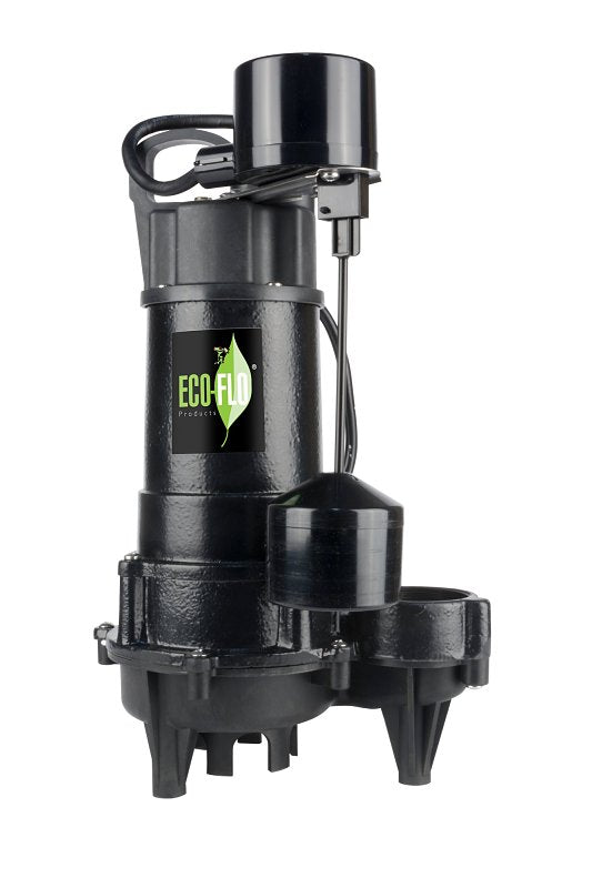 ECO-FLO Eco-Flo ECD Series ECD75V Submersible Sump Pump, 8 A, 115 V, 3/4 hp, 1-1/2 in Outlet, 35 ft Max Head PLUMBING, HEATING & VENTILATION ECO-FLO