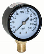 ECO-FLO Water Source M2002-4L-RM Pressure Gauge, 1/4 in Connection, Steel Gauge Case, 0 to 200 psi, Bottom Connection