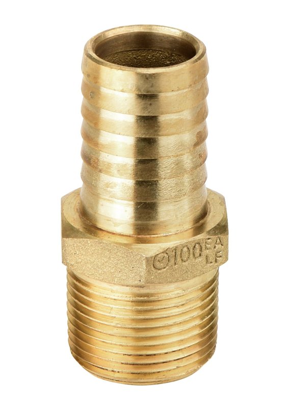 ECO-FLO Water Source MA100NL Pipe Adapter, 1 in, MNPT x Barb, Brass