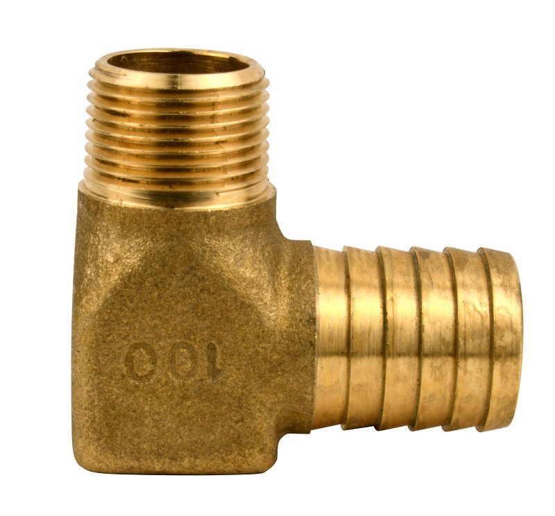 ECO-FLO Water Source HE7501NL Heavy-Duty Hydrant Pipe Elbow, 3/4 x 1 in, MNPT x Barb, Brass
