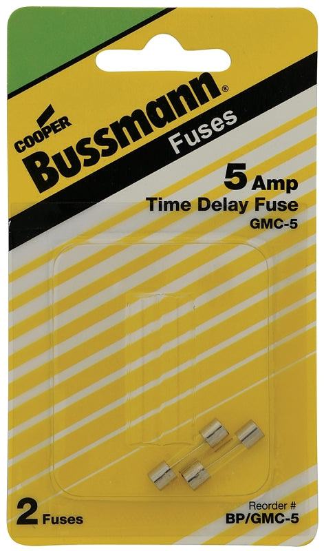 BUSSMANN Bussmann BP/GMC-5 Time Delay Fuse, 5 A, 125 V, 10 kA Interrupt, Glass Body ELECTRICAL BUSSMANN