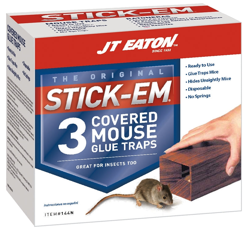 J.T. EATON J.T. Eaton 144N Mouse Glue Trap, 6 in L, 3-1/2 in W, 2-1/2 in H, Glue Locking LAWN & GARDEN J.T. EATON