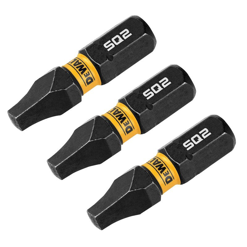 DEWALT DEWALT FlexTorq DWAF1SQ2IR3 Impact Screwdriver Bit, #2 Drive, Square Drive, 1/4 in Shank, Hex Shank, 1 in L, Steel